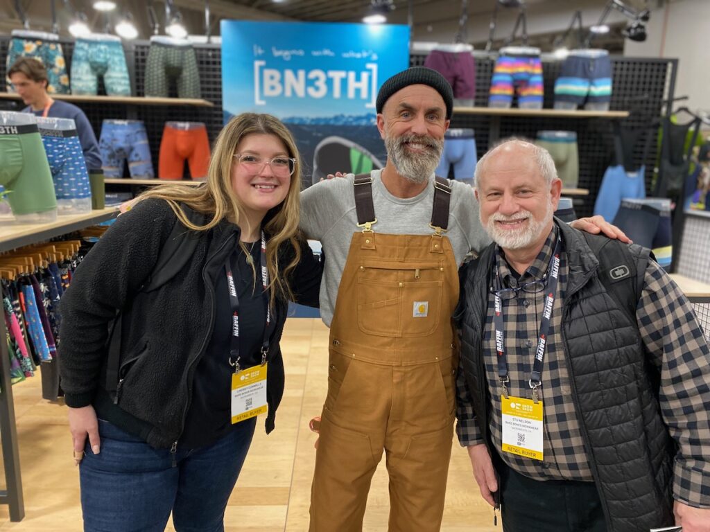  Lindsey Connelly of Barebones Workwear in Sacremento, Matt Keenan of BN3TH, and Stu Nelson of Barebones Workwear 