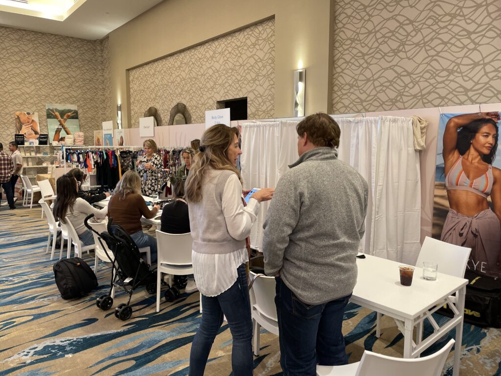 Meetings at the SGS Sportswear booth