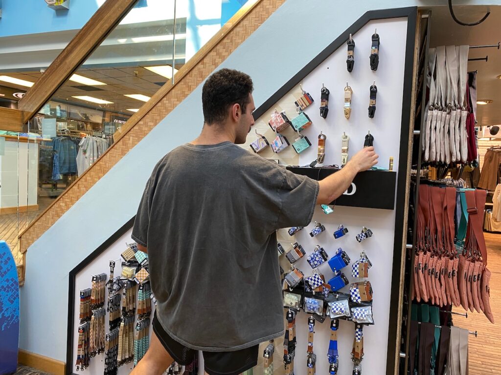 A shopper checks out Thread