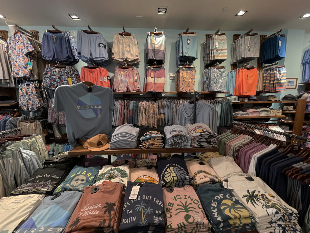 Quiet Storm's men's department. Photo by SES. 