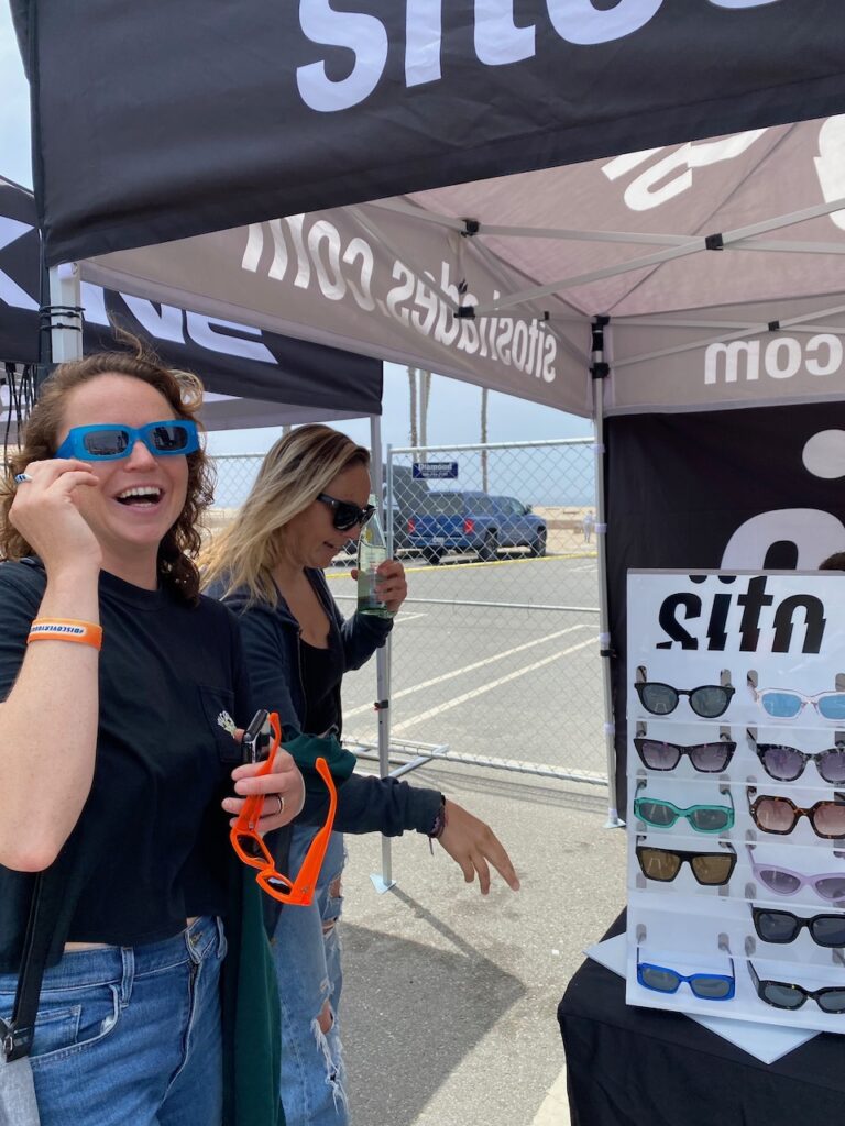 Trying on Sito sunglasses at the event - Photo by SES