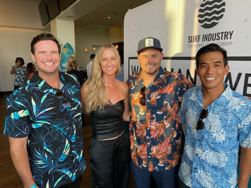 Ryan Mangan of O'Neill, Amanda Prestage, and Todd Prestage and Yugi Kanbayashi of FCS