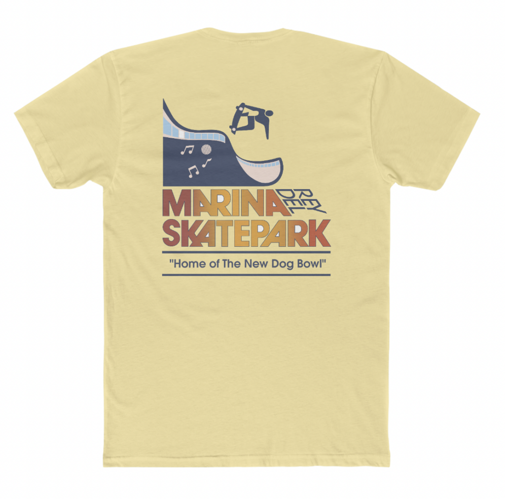 T-shirt dedicated to the Marina Del Rey Skatepark, open from 1978 to 1981. Photo courtesy of 45RPM Vintage. 