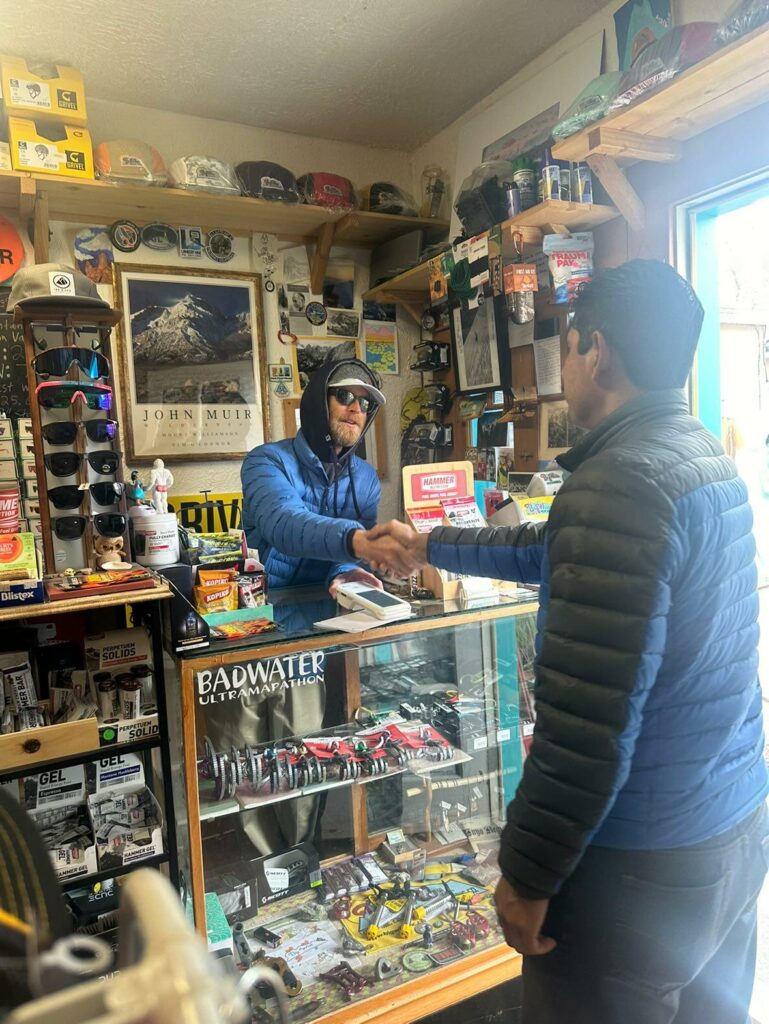 Blair Nicodemus serving a customer at Big Willi Mountaineering Blair Nicodemus serving a customer at Big Willi Mountaineering