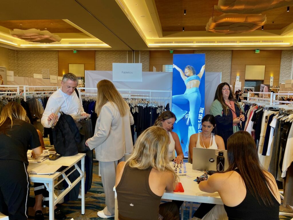 The Fabletics booth. Photo by SES.