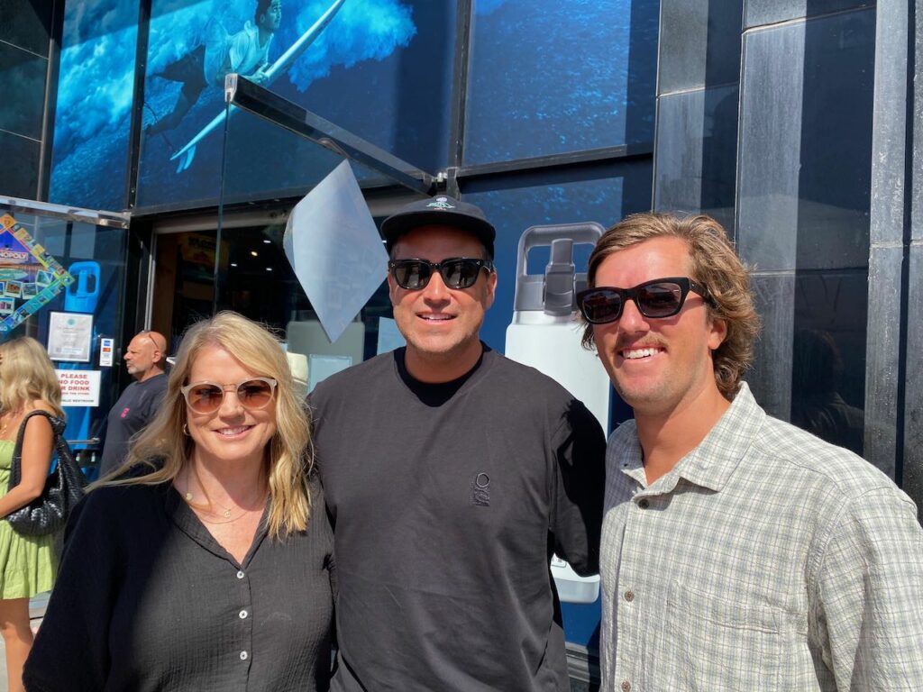 Kiki Prince, Shawn Peterson, and Jack Sandblom of Rip Curl. Photo by SES.