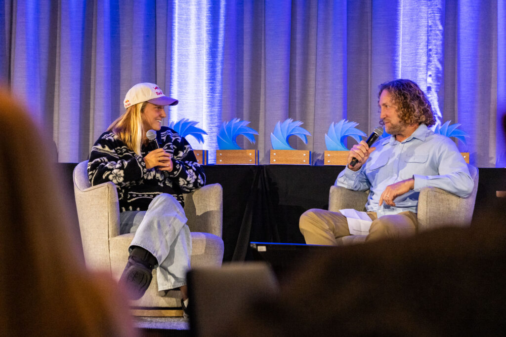 Australian surfer and Olympian Molly Picklum and Ian "Wooly" MacPherson of Star Surf + Skate. Photo courtesy of SBIA.