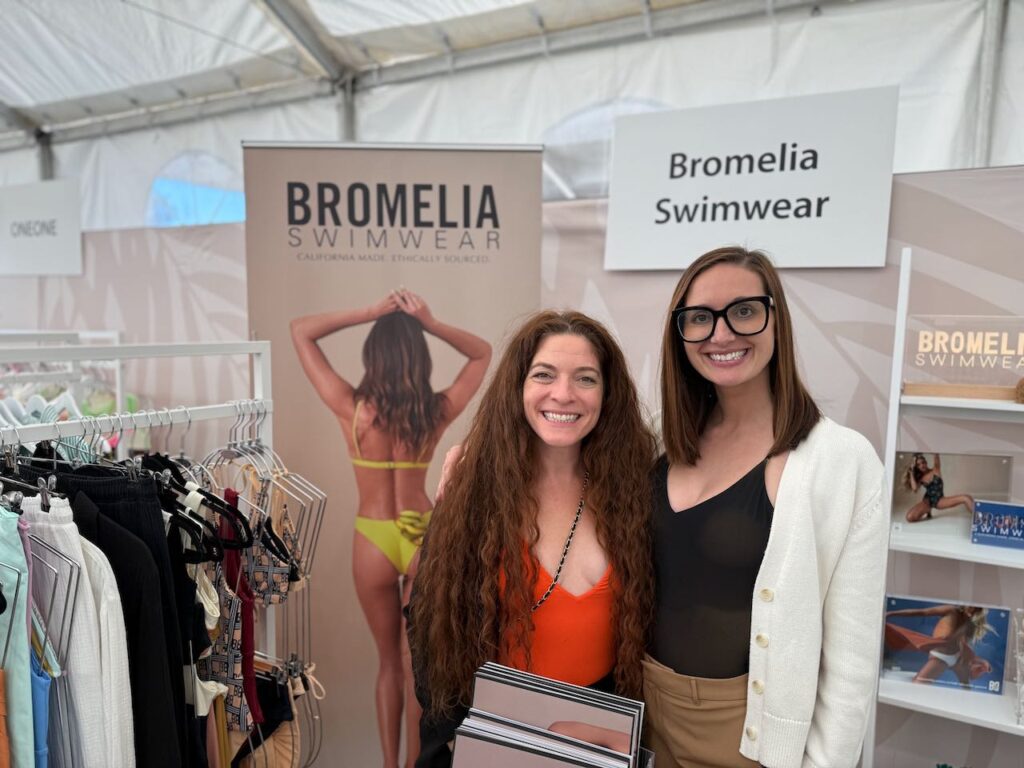 Lauren Quinn and Liana DeMartini White of sustainable swim brand Bromelia, which is made in the U.S. Photo by SESO.